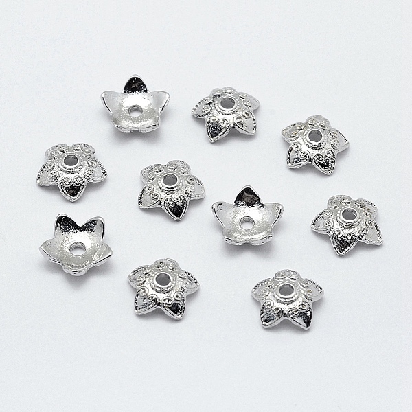 PandaHall 5-Petal Brass Caps, Long-Lasting Plated, Nickel Free, Flower, Real Platinum Plated, 10x3mm, Hole: 1.6~1.8mm Brass
PandaHall 5-Petal Brass Caps, Long-Lasting Plated, Nickel Free, Flower, Real Platinum Plated, 10x3mm, Hole: 1.6~1.8mm Brass