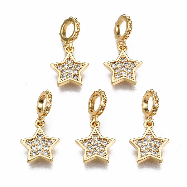 PandaHall Brass Micro Pave Clear Cubic Zirconia Pendants, Nickel Free, Star, Real 18K Gold Plated, 18x9x1.5mm, Hole: 3mm, Ring: 8x6x1mm...
PandaHall Brass Micro Pave Clear Cubic Zirconia Pendants, Nickel Free, Star, Real 18K Gold Plated, 18x9x1.5mm, Hole: 3mm, Ring: 8x6x1mm...