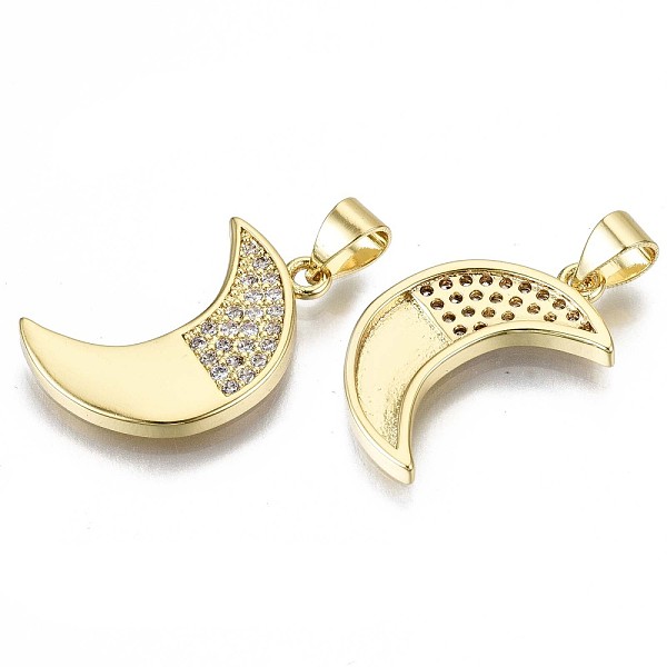 PandaHall Brass Micro Pave Clear Cubic Zirconia Pendants, with Snap on Bails, Cadmium Free & Nickel Free & Lead Free, Moon, Real 16K Gold...
PandaHall Brass Micro Pave Clear Cubic Zirconia Pendants, with Snap on Bails, Cadmium Free & Nickel Free & Lead Free, Moon, Real 16K Gold...