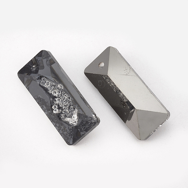 PandaHall K9 Glass Rhinestone Pendants, Rectangle, Jet Metallic Silver, 26x11x7.5mm, Hole: 1.6mm Glass Rectangle
PandaHall K9 Glass Rhinestone Pendants, Rectangle, Jet Metallic Silver, 26x11x7.5mm, Hole: 1.6mm Glass Rectangle