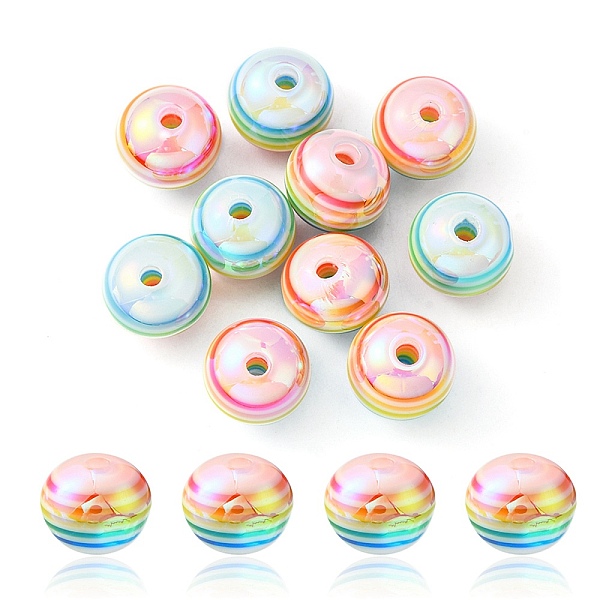 PandaHall 10Pcs Macaron Color Stripe Resin Beads, AB Color, Rondelle, Colorful, 12x10mm, Hole: 2~2.5mm Resin Rondelle
PandaHall 10Pcs Macaron Color Stripe Resin Beads, AB Color, Rondelle, Colorful, 12x10mm, Hole: 2~2.5mm Resin Rondelle