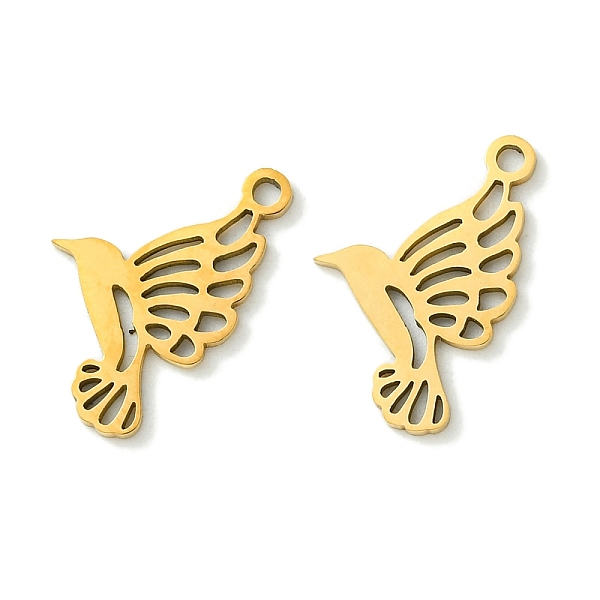 PandaHall 201 Stainless Steel Pendants, Laser Cut, Bird Charm, Real 18K Gold Plated, 17.5x11x1mm, Hole: 1.4mm 201 Stainless Steel Bird
PandaHall 201 Stainless Steel Pendants, Laser Cut, Bird Charm, Real 18K Gold Plated, 17.5x11x1mm, Hole: 1.4mm 201 Stainless Steel Bird
