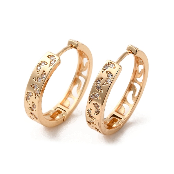 PandaHall Brass Micro Pave Cubic Zirconia Hoop Earrings, Crescent Moon, Light Gold, 25x5mm Cubic Zirconia Moon
PandaHall Brass Micro Pave Cubic Zirconia Hoop Earrings, Crescent Moon, Light Gold, 25x5mm Cubic Zirconia Moon