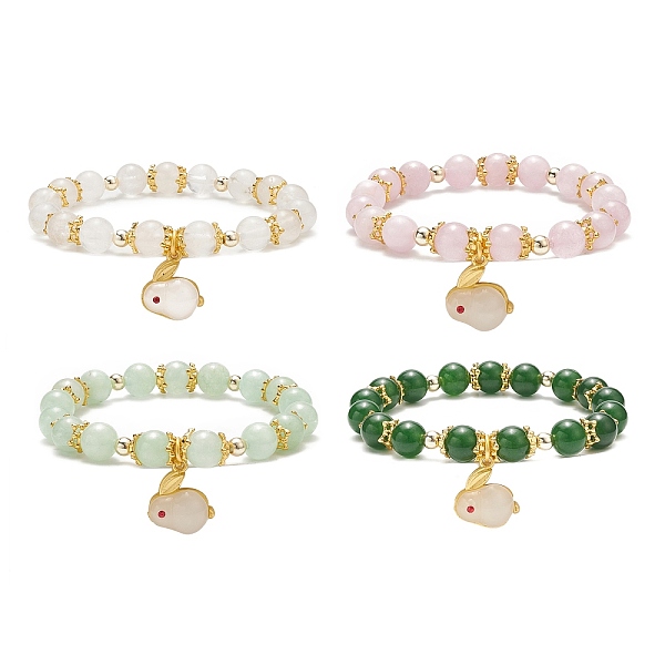 PandaHall Natural Gemstone Beaded Stretch Bracelet with Glass Rabbit Charms for Women, Inner Diameter: 2 inch(5.1cm) Mixed Stone
PandaHall Natural Gemstone Beaded Stretch Bracelet with Glass Rabbit Charms for Women, Inner Diameter: 2 inch(5.1cm) Mixed Stone