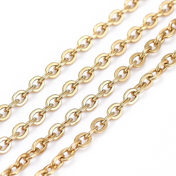 PandaHall 3.28 Feet Ion Plating(IP) 304 Stainless Steel Cable Chains, for DIY Jewelry Making, Soldered, Flat Oval, Golden, 2.5x2x0.5mm 304...
PandaHall 3.28 Feet Ion Plating(IP) 304 Stainless Steel Cable Chains, for DIY Jewelry Making, Soldered, Flat Oval, Golden, 2.5x2x0.5mm 304...