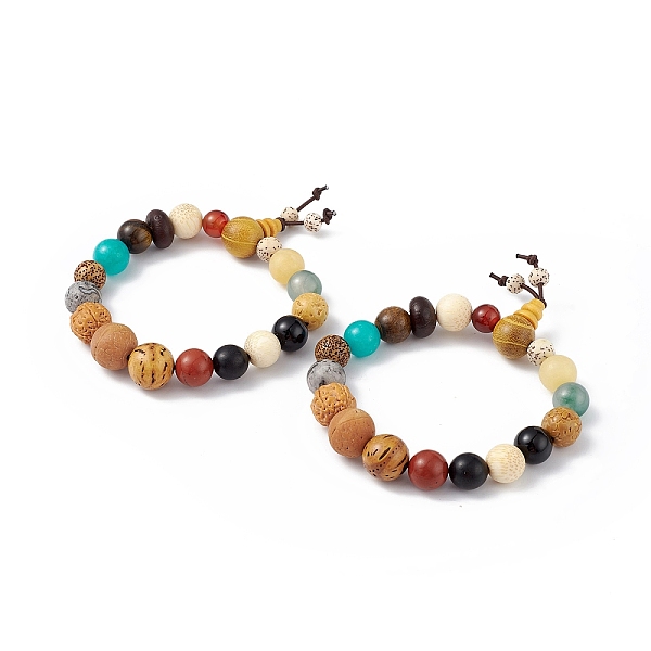 PandaHall Natural Mixed Gemstone Round Beaded Stretch Bracelet, Wood Gourd Mala Bead Bracelet for Women, Colorful, Inner Diameter: 2-1/2...
PandaHall Natural Mixed Gemstone Round Beaded Stretch Bracelet, Wood Gourd Mala Bead Bracelet for Women, Colorful, Inner Diameter: 2-1/2...