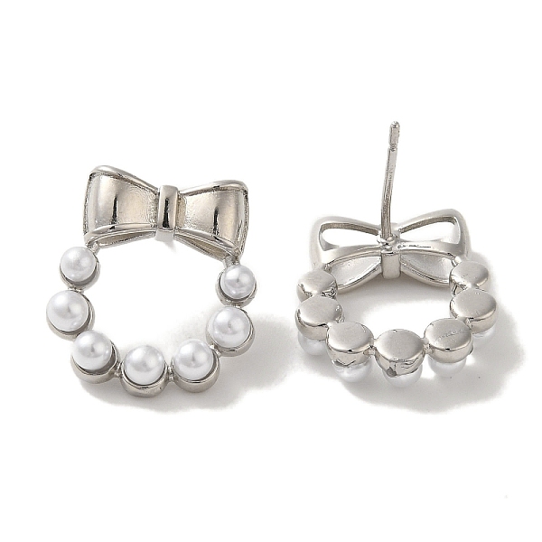 PandaHall Rack Plating Brass Studs Earrings, with Plastic Beads, Long-Lasting Plated, Lead Free & Cadmium Free, Bowknot, Platinum, 17x4.5mm...
PandaHall Rack Plating Brass Studs Earrings, with Plastic Beads, Long-Lasting Plated, Lead Free & Cadmium Free, Bowknot, Platinum, 17x4.5mm...