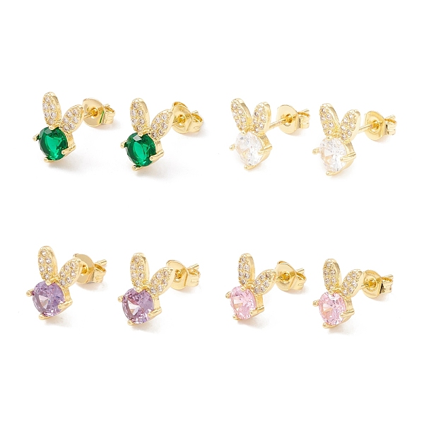 PandaHall Brass Micro Pave Cubic Zirconia Stud Earring, Real 18K Gold Plated, Rabbit, Mixed Color, 10x6.5mm, Pin: 1mm Cubic Zirconia Rabbit..., Multicolor
PandaHall Brass Micro Pave Cubic Zirconia Stud Earring, Real 18K Gold Plated, Rabbit, Mixed Color, 10x6.5mm, Pin: 1mm Cubic Zirconia Rabbit..., Multicolor