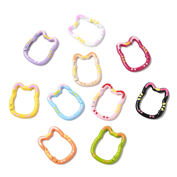 PandaHall Spray Painted Alloy Spring Gate Ring, Cat Shape, Mixed Color, 35x28x4.5mm, Inner Diameter: 27x21mm Alloy Multicolor
PandaHall Spray Painted Alloy Spring Gate Ring, Cat Shape, Mixed Color, 35x28x4.5mm, Inner Diameter: 27x21mm Alloy Multicolor