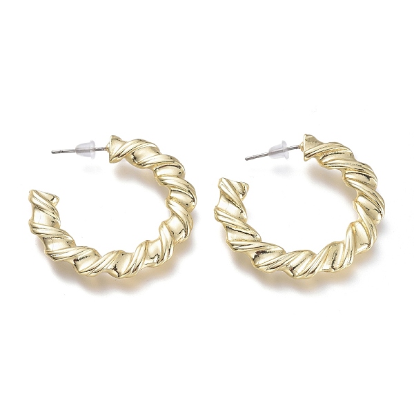 PandaHall Brass Stud Earrings, Half Hoop Earrings, with 304 Stainless Steel Pins and Plastic Ear Nuts, Twist Flat Ring, Real 18K Gold Plated...
PandaHall Brass Stud Earrings, Half Hoop Earrings, with 304 Stainless Steel Pins and Plastic Ear Nuts, Twist Flat Ring, Real 18K Gold Plated...