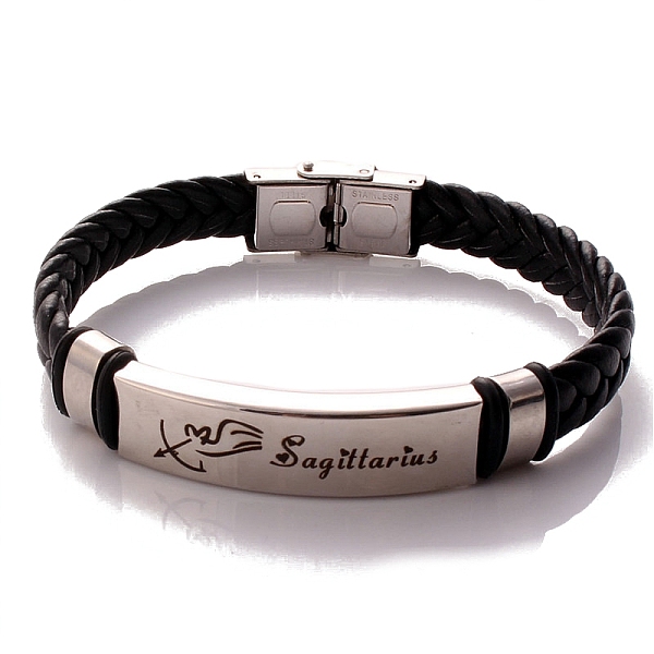PandaHall Braided Leather Cord Bracelets, Constellation Bracelet for Men, Sagittarius, 8-1/4 inch(21cm) Leather Sagittarius
PandaHall Braided Leather Cord Bracelets, Constellation Bracelet for Men, Sagittarius, 8-1/4 inch(21cm) Leather Sagittarius