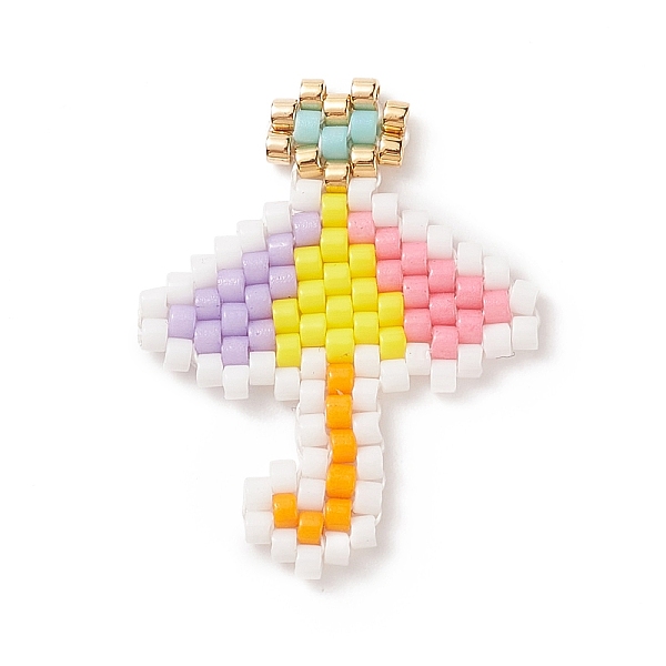 PandaHall Handmade Japanese Seed Beads, Loom Pattern, Umbrella, Colorful, 25x20x2mm Glass Umbrella
PandaHall Handmade Japanese Seed Beads, Loom Pattern, Umbrella, Colorful, 25x20x2mm Glass Umbrella