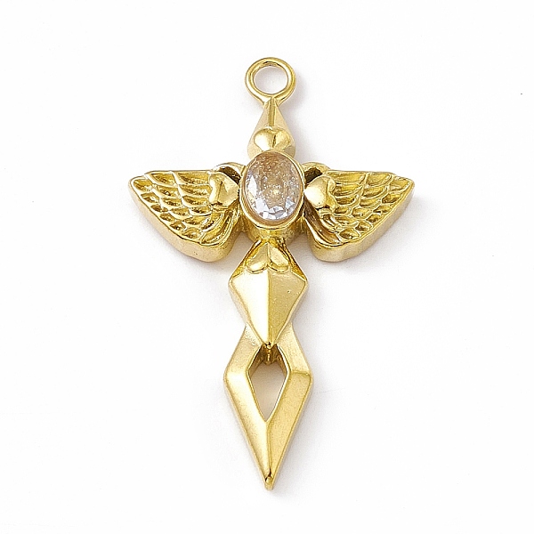 PandaHall Vacuum Plating 201 Stainless Steel Pendants, with Rhinestone, Real 18K Gold Plated, Sword with Wing Charms, Crystal, 44.5x27x6mm..., Clear
PandaHall Vacuum Plating 201 Stainless Steel Pendants, with Rhinestone, Real 18K Gold Plated, Sword with Wing Charms, Crystal, 44.5x27x6mm..., Clear