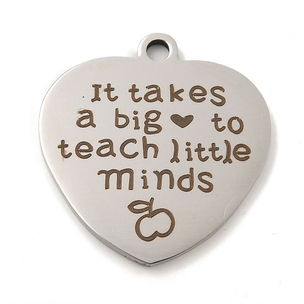 PandaHall Teachers' Day 201 Stainless Steel Pendants, Message Charms, Heart with Word Charms, Stainless Steel Color, 30.5x29x2mm, Hole: 3mm...
PandaHall Teachers' Day 201 Stainless Steel Pendants, Message Charms, Heart with Word Charms, Stainless Steel Color, 30.5x29x2mm, Hole: 3mm...