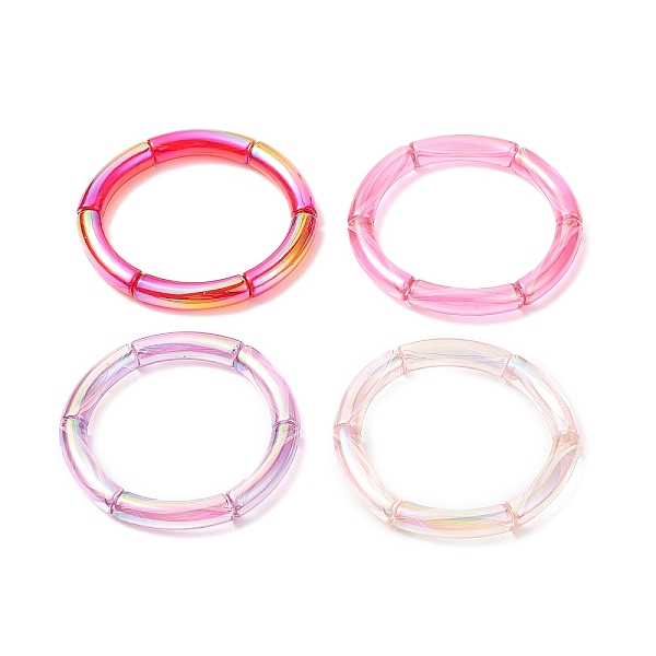 PandaHall 4Pcs 4 Color Acrylic Curved Tube Stretch Bracelets Set for Women, Camellia, Inner Diameter: 2-1/8 inch(5.3cm) Acrylic Pink
PandaHall 4Pcs 4 Color Acrylic Curved Tube Stretch Bracelets Set for Women, Camellia, Inner Diameter: 2-1/8 inch(5.3cm) Acrylic Pink