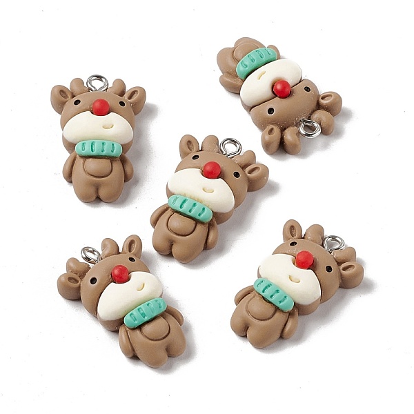 PandaHall Christmas Theme Opaque Resin Pendants, with Platinum Tone Iron Findings, Reindeer/Stag, Tan, 26x17x8mm, Hole: 2mm Iron+Resin Deer..., Orange
PandaHall Christmas Theme Opaque Resin Pendants, with Platinum Tone Iron Findings, Reindeer/Stag, Tan, 26x17x8mm, Hole: 2mm Iron+Resin Deer..., Orange