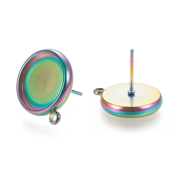 PandaHall Ion Plating(IP) 304 Stainless Steel Stud Earring Findings, Flat Round, Rainbow Color, 17x14.5mm, Hole: 1.6mm, Pin: 0.7mm, Tray...
PandaHall Ion Plating(IP) 304 Stainless Steel Stud Earring Findings, Flat Round, Rainbow Color, 17x14.5mm, Hole: 1.6mm, Pin: 0.7mm, Tray...
