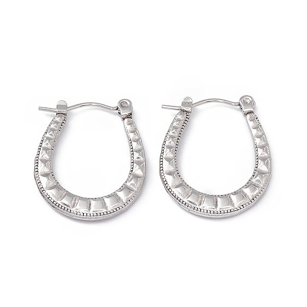 PandaHall 304 Stainless Steel Horseshoe Hoop Earrings for Women, Stainless Steel Color, 23.5x19x2.5mm, Pin: 0.7mm 304 Stainless Steel
PandaHall 304 Stainless Steel Horseshoe Hoop Earrings for Women, Stainless Steel Color, 23.5x19x2.5mm, Pin: 0.7mm 304 Stainless Steel