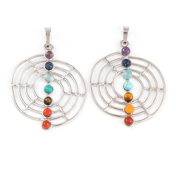 PandaHall Chakra Natural Tiger Eye & Natural Lapis Lazuli & Natural Carnelian & Synthetic Turquoise & Glass Pendants, Rack Plating Alloy...
PandaHall Chakra Natural Tiger Eye & Natural Lapis Lazuli & Natural Carnelian & Synthetic Turquoise & Glass Pendants, Rack Plating Alloy...