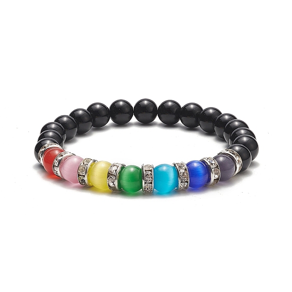 PandaHall Natural Black Onyx & Cat Eye Beaded Stretch Bracelet, Gemstone Jewelry for Women, Colorful, Inner Diameter: 2-1/4 inch(5.7cm)...
PandaHall Natural Black Onyx & Cat Eye Beaded Stretch Bracelet, Gemstone Jewelry for Women, Colorful, Inner Diameter: 2-1/4 inch(5.7cm)...