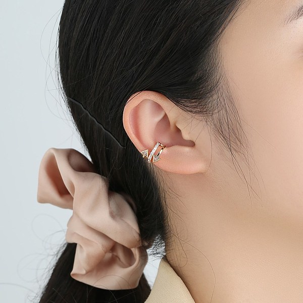 PandaHall Brass Micro Pave Clear Cubic Zirconia Cuff Earrings, Asymmetrical Earrings, with Cable Chains, Triangle, Golden, 72x13mm Brass...
PandaHall Brass Micro Pave Clear Cubic Zirconia Cuff Earrings, Asymmetrical Earrings, with Cable Chains, Triangle, Golden, 72x13mm Brass...