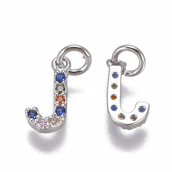 PandaHall Brass Micro Pave Cubic Zirconia Charms, Letter, Colorful, Platinum, Letter.J, 9.5x5x1.8mm, Hole: 2mm Brass+Cubic Zirconia Letter J
PandaHall Brass Micro Pave Cubic Zirconia Charms, Letter, Colorful, Platinum, Letter.J, 9.5x5x1.8mm, Hole: 2mm Brass+Cubic Zirconia Letter J