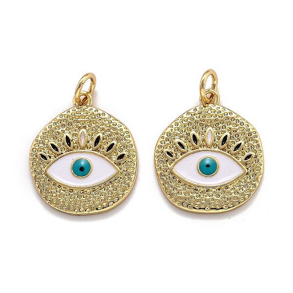 PandaHall Brass Enamel Pendants, with Jump Ring, Long-Lasting Plated, Real 18K Gold Plated, Flat Round with Evil Eye, Seashell Color...
PandaHall Brass Enamel Pendants, with Jump Ring, Long-Lasting Plated, Real 18K Gold Plated, Flat Round with Evil Eye, Seashell Color...