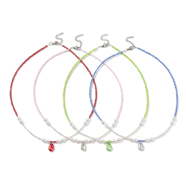 PandaHall Glass Teardrop Pendant Necklace with Seed Beaded Chains, 304 Stainless Steel Jewelry, Mixed Color, 18.70 inch(47.5cm) Glass..., Multicolor
PandaHall Glass Teardrop Pendant Necklace with Seed Beaded Chains, 304 Stainless Steel Jewelry, Mixed Color, 18.70 inch(47.5cm) Glass..., Multicolor