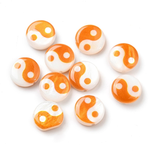 PandaHall Printed Natural Freshwater Shell Beads, Yin Yang Flat Round Beads, Dark Orange, 8x2.5~3mm, Hole: 0.8mm Freshwater Shell Flat Round
PandaHall Printed Natural Freshwater Shell Beads, Yin Yang Flat Round Beads, Dark Orange, 8x2.5~3mm, Hole: 0.8mm Freshwater Shell Flat Round