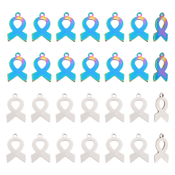 PandaHall Unicraftale 40Pcs 2 Colors 201 Stainless Steel Charms, Awareness Ribbon Charms, Mixed Color, 14x9x1mm, Hole: 1.2mm, 20pcs/color...
PandaHall Unicraftale 40Pcs 2 Colors 201 Stainless Steel Charms, Awareness Ribbon Charms, Mixed Color, 14x9x1mm, Hole: 1.2mm, 20pcs/color...