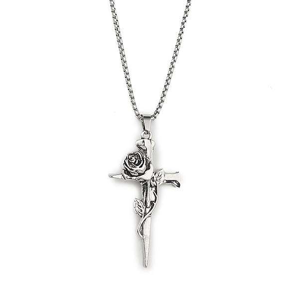 PandaHall 201 Stainless Steel Pendant Necklaces, Cross, Antique Silver, 23.35 inch(59.3cm) 201 Stainless Steel Cross
PandaHall 201 Stainless Steel Pendant Necklaces, Cross, Antique Silver, 23.35 inch(59.3cm) 201 Stainless Steel Cross