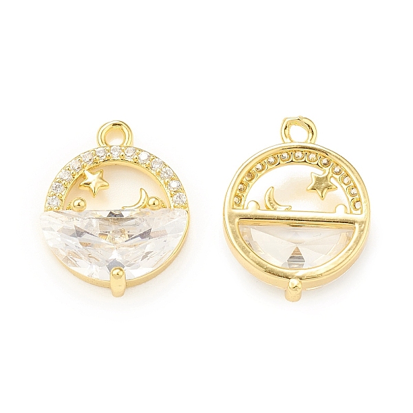 PandaHall Brass Micro Pave Cubic Zirconia Charms, with Glass, Flat Round with Star & Moon Charm, Real 18K Gold Plated, 16x12x4mm, Hole..., Clear
PandaHall Brass Micro Pave Cubic Zirconia Charms, with Glass, Flat Round with Star & Moon Charm, Real 18K Gold Plated, 16x12x4mm, Hole..., Clear