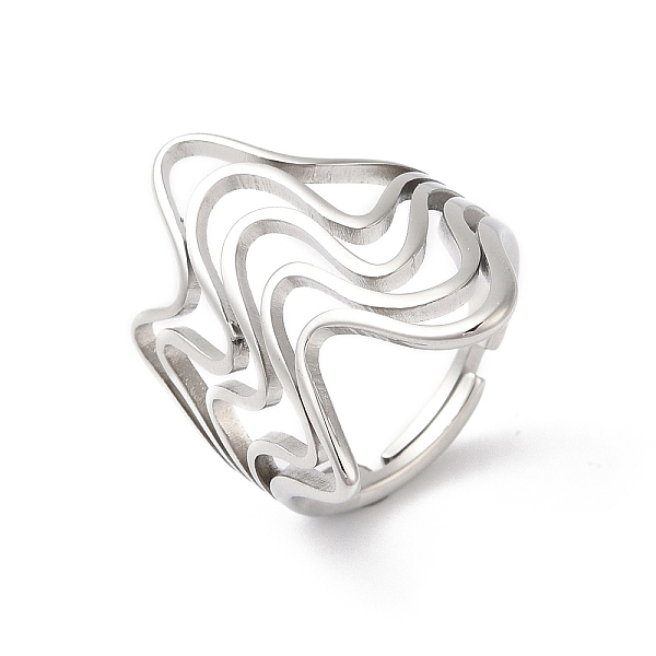 PandaHall 304 Stainless Steel Wave Adjustable Rings for Women, Stainless Steel Color, 26mm, Inner Diameter: 18mm 304 Stainless Steel
PandaHall 304 Stainless Steel Wave Adjustable Rings for Women, Stainless Steel Color, 26mm, Inner Diameter: 18mm 304 Stainless Steel