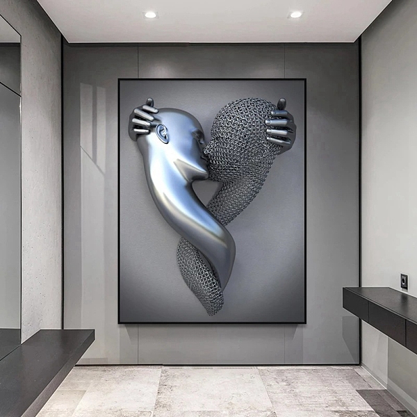 PandaHall 3D Effect Chemical Fiber Oil Canvas Hanging Painting, Kissing Couple Bedroom Decor, Wall Art Romantic Embracing Couple Poster..., Silver
PandaHall 3D Effect Chemical Fiber Oil Canvas Hanging Painting, Kissing Couple Bedroom Decor, Wall Art Romantic Embracing Couple Poster..., Silver