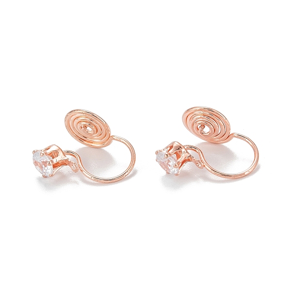 PandaHall Brass Micro Pave Cubic Zirconia Clip-on Earrings Finding, Long-Lasting Plated, Rose Gold, 13.5x11x7.5mm, Hole: 0.9~1mm Brass Clear
PandaHall Brass Micro Pave Cubic Zirconia Clip-on Earrings Finding, Long-Lasting Plated, Rose Gold, 13.5x11x7.5mm, Hole: 0.9~1mm Brass Clear