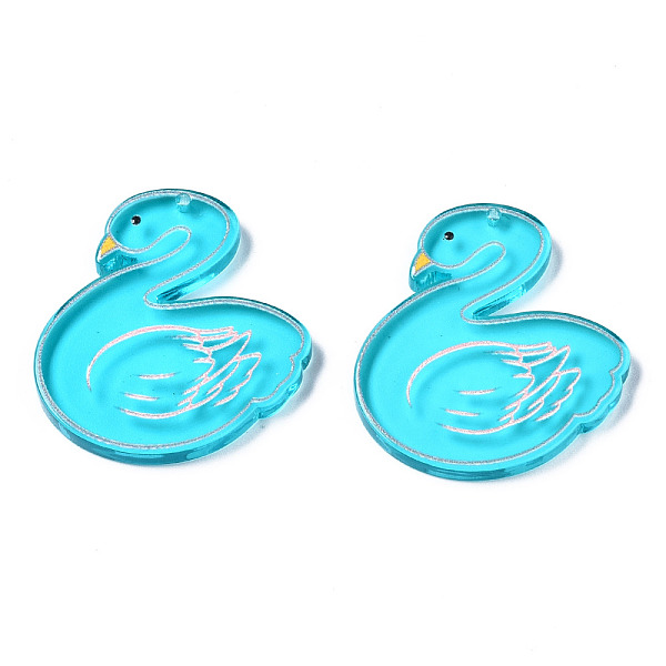 PandaHall Translucent Acrylic Pendants, 3D Printed, Swan, Cyan, 31.5x29x3mm, Hole: 1.2mm Acrylic Other Animal Cyan
PandaHall Translucent Acrylic Pendants, 3D Printed, Swan, Cyan, 31.5x29x3mm, Hole: 1.2mm Acrylic Other Animal Cyan