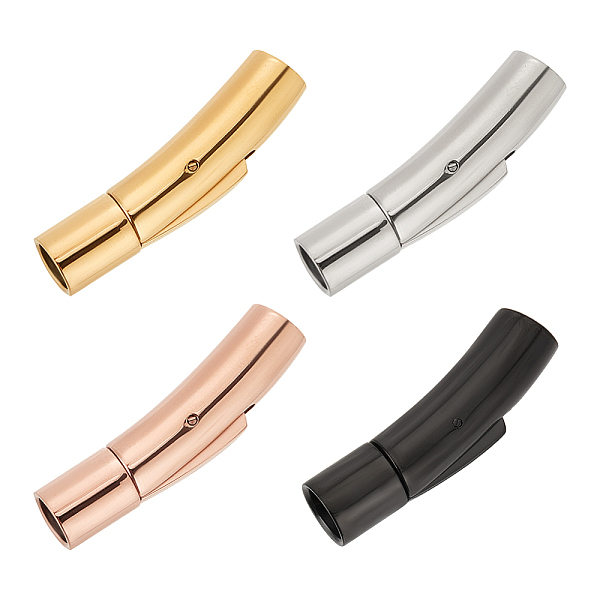 PandaHall Olycraft 4 Sets 4 Colors 316L Surgical Stainless Steel Bayonet Clasps, with Push Button, Curved Tube, Mixed Color, 30x6.8mm, Hole...
PandaHall Olycraft 4 Sets 4 Colors 316L Surgical Stainless Steel Bayonet Clasps, with Push Button, Curved Tube, Mixed Color, 30x6.8mm, Hole...