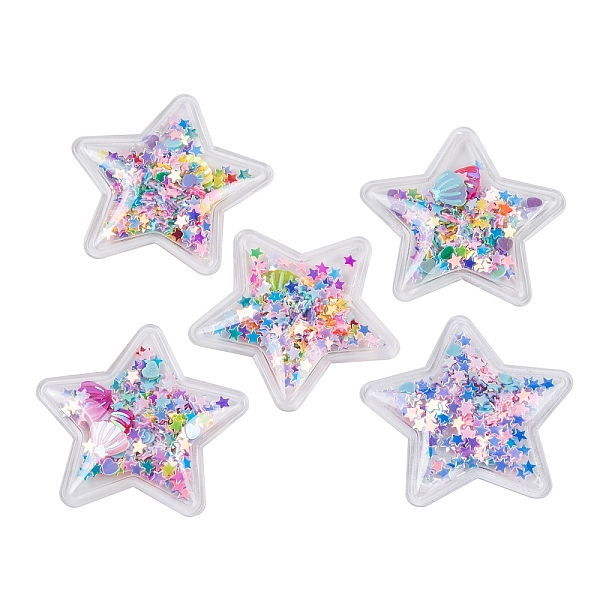 PandaHall Quicksand Sequin PVC Plastic Cabochons, for Hair Ornament & Costume Accessory, Star, Colorful, 35x37x3mm Plastic Star
PandaHall Quicksand Sequin PVC Plastic Cabochons, for Hair Ornament & Costume Accessory, Star, Colorful, 35x37x3mm Plastic Star