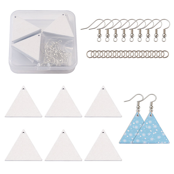 PandaHall DIY Dangle Earring Making Kits, with Triangle Spray Painted Wood Pendants and Brass Earring Hooks, Platinum, Pendants: 30x35x2.5mm..., White
PandaHall DIY Dangle Earring Making Kits, with Triangle Spray Painted Wood Pendants and Brass Earring Hooks, Platinum, Pendants: 30x35x2.5mm..., White