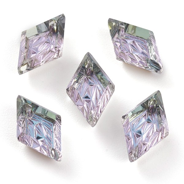 PandaHall Embossed Glass Rhinestone Pendants, Rhombus, Faceted, Vitrail Light, 13x8x4.2mm, Hole: 1.2mm Glass Rhombus Purple
PandaHall Embossed Glass Rhinestone Pendants, Rhombus, Faceted, Vitrail Light, 13x8x4.2mm, Hole: 1.2mm Glass Rhombus Purple