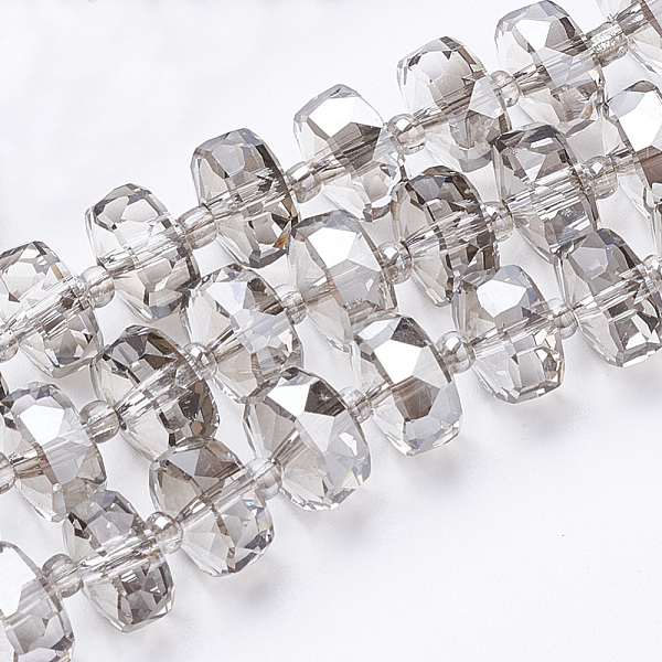 PandaHall Electroplat Glass Beads Strands, Rainbow Plated, Faceted, Rondelle, Light Grey, 10x6.5mm, Hole: 1.2mm, about 60pcs/strand, 18.9..., Gray
PandaHall Electroplat Glass Beads Strands, Rainbow Plated, Faceted, Rondelle, Light Grey, 10x6.5mm, Hole: 1.2mm, about 60pcs/strand, 18.9..., Gray