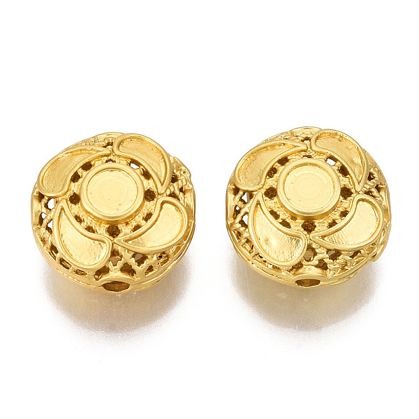 PandaHall 4-Hole Brass Beads, Hollow, Flat Round, Matte Gold Color, 12x7.5mm, Hole: 1.6mm Brass Flat Round
PandaHall 4-Hole Brass Beads, Hollow, Flat Round, Matte Gold Color, 12x7.5mm, Hole: 1.6mm Brass Flat Round