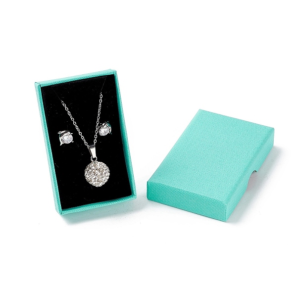 PandaHall Paper with Sponge Mat Necklace Boxes, Rectangle, Turquoise, 8x5x1.7cm, Inner Diameter: 7.2x4.3x1cm Paper Rectangle Green
PandaHall Paper with Sponge Mat Necklace Boxes, Rectangle, Turquoise, 8x5x1.7cm, Inner Diameter: 7.2x4.3x1cm Paper Rectangle Green