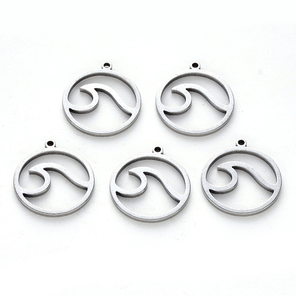 PandaHall 304 Stainless Steel Pendants, Laser Cut, Round Ring with Wave, Stainless Steel Color, 17x15x1mm, Hole: 1mm 304 Stainless Steel...
PandaHall 304 Stainless Steel Pendants, Laser Cut, Round Ring with Wave, Stainless Steel Color, 17x15x1mm, Hole: 1mm 304 Stainless Steel...