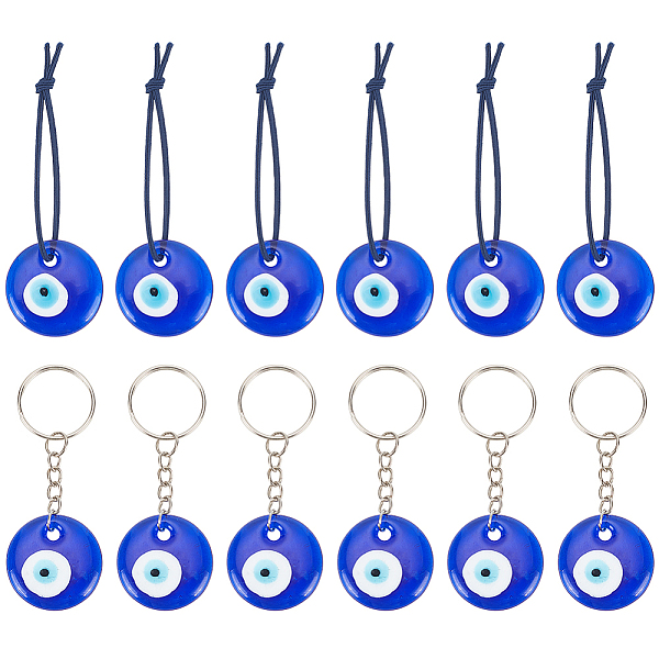 PandaHall FINGERINSPIRE 12Pcs 2 Style Glass Evil Eye Pendant Decorations, with Nylon Elastic Cord and Iron Findings, Blue, 83~90mm...
PandaHall FINGERINSPIRE 12Pcs 2 Style Glass Evil Eye Pendant Decorations, with Nylon Elastic Cord and Iron Findings, Blue, 83~90mm...