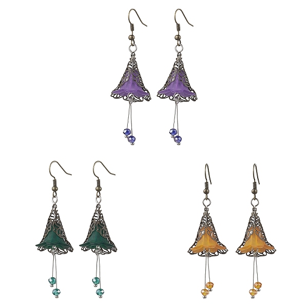 PandaHall 3 Pairs 3 Colors Glass & Acrylic Flower Dangle Earrings, Brass Long Drop Earrings, Mixed Color, 63x23.5mm, 1 Pair/color Glass..., Multicolor
PandaHall 3 Pairs 3 Colors Glass & Acrylic Flower Dangle Earrings, Brass Long Drop Earrings, Mixed Color, 63x23.5mm, 1 Pair/color Glass..., Multicolor