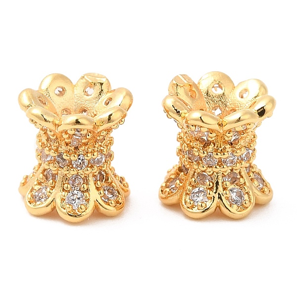PandaHall Brass Micro Pave Clear Cubic Zirconia Double Sided Bead Caps, Real 18K Gold Plated, 7x7.5mm, Hole: 2mm Brass+Cubic Zirconia Clear
PandaHall Brass Micro Pave Clear Cubic Zirconia Double Sided Bead Caps, Real 18K Gold Plated, 7x7.5mm, Hole: 2mm Brass+Cubic Zirconia Clear