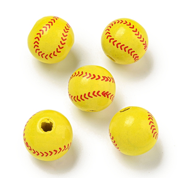 PandaHall Printed Wood European Beads, Round, Baseball, 15.5~16mm, Hole: 4~4.5mm Wood Baseball Yellow
PandaHall Printed Wood European Beads, Round, Baseball, 15.5~16mm, Hole: 4~4.5mm Wood Baseball Yellow