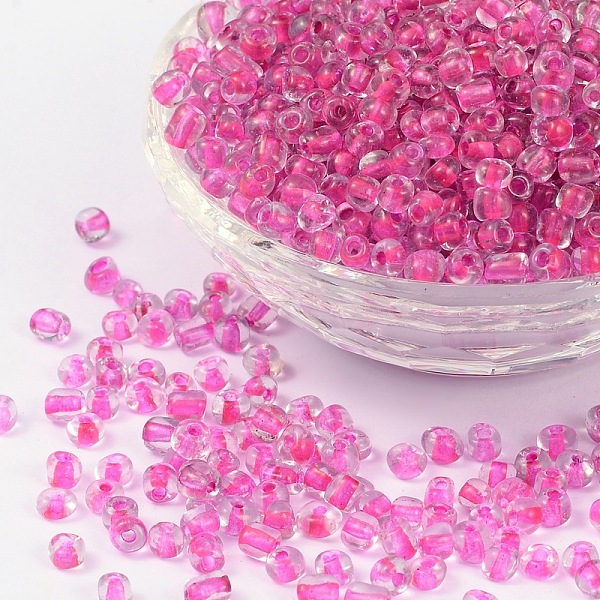 PandaHall 6/0 Glass Seed Beads, Inside Colours, Fuchsia, about 4mm in diameter, hole: 1mm, about 4500pcs/pound Glass Pink
PandaHall 6/0 Glass Seed Beads, Inside Colours, Fuchsia, about 4mm in diameter, hole: 1mm, about 4500pcs/pound Glass Pink