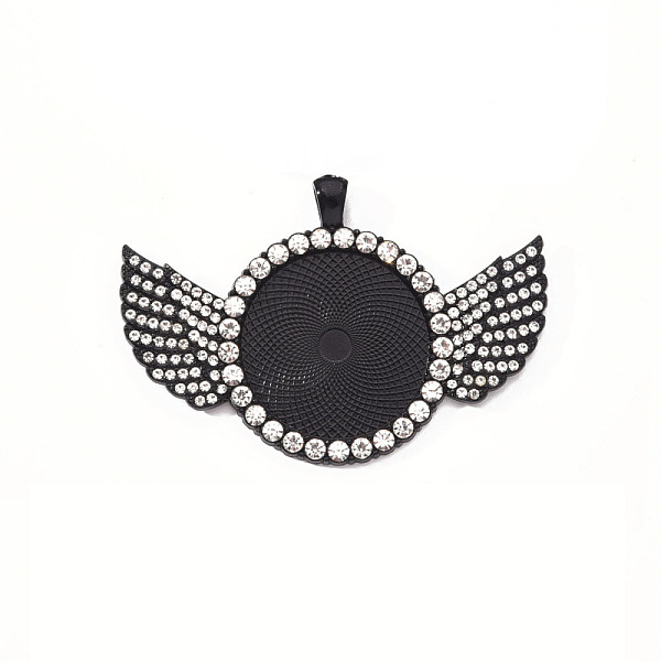 PandaHall Alloy Pendant Cabochon Settings, with Crystal Rhinestone, Cadmium Free & Lead Free, Flat Round with Wing, Electrophoresis Black..., Clear
PandaHall Alloy Pendant Cabochon Settings, with Crystal Rhinestone, Cadmium Free & Lead Free, Flat Round with Wing, Electrophoresis Black..., Clear